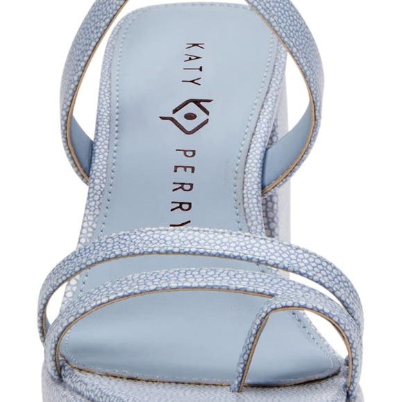 Katy Perry Blue Strappy Block Heel Sandals - Picture 2 of 3